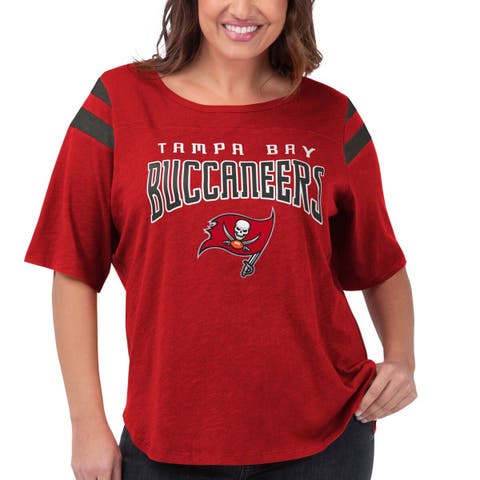 Fanatics Women's Branded Red Tampa Bay Buccaneers Hometown Sweep Long Sleeve  V-Neck T-shirt