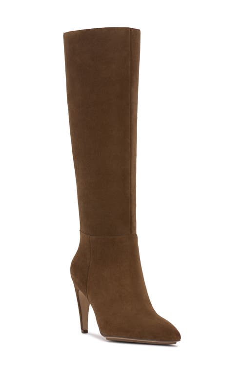 Shop Vince Camuto Brigitte Pointed Toe Knee High Boot In Reishi Brown