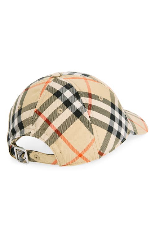 Burberry Check Baseball Cap In Sand