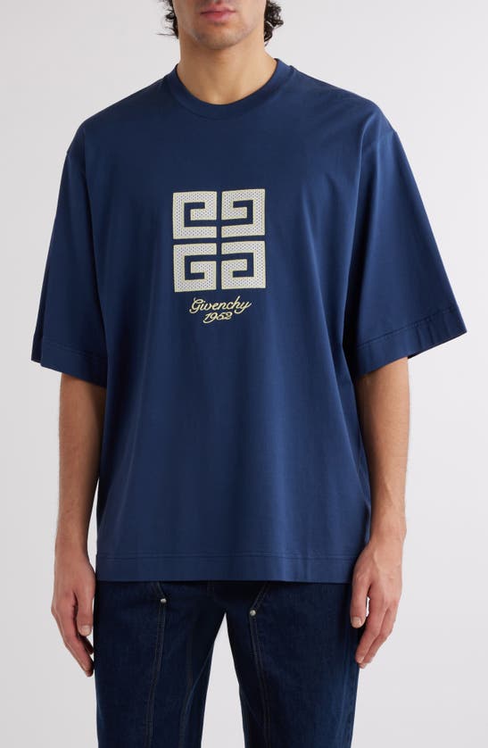 Shop Givenchy New Studio Fit Oversize Logo Graphic T-shirt In Medium Blue