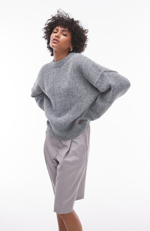 Shop Topshop Rib Sweater In Grey