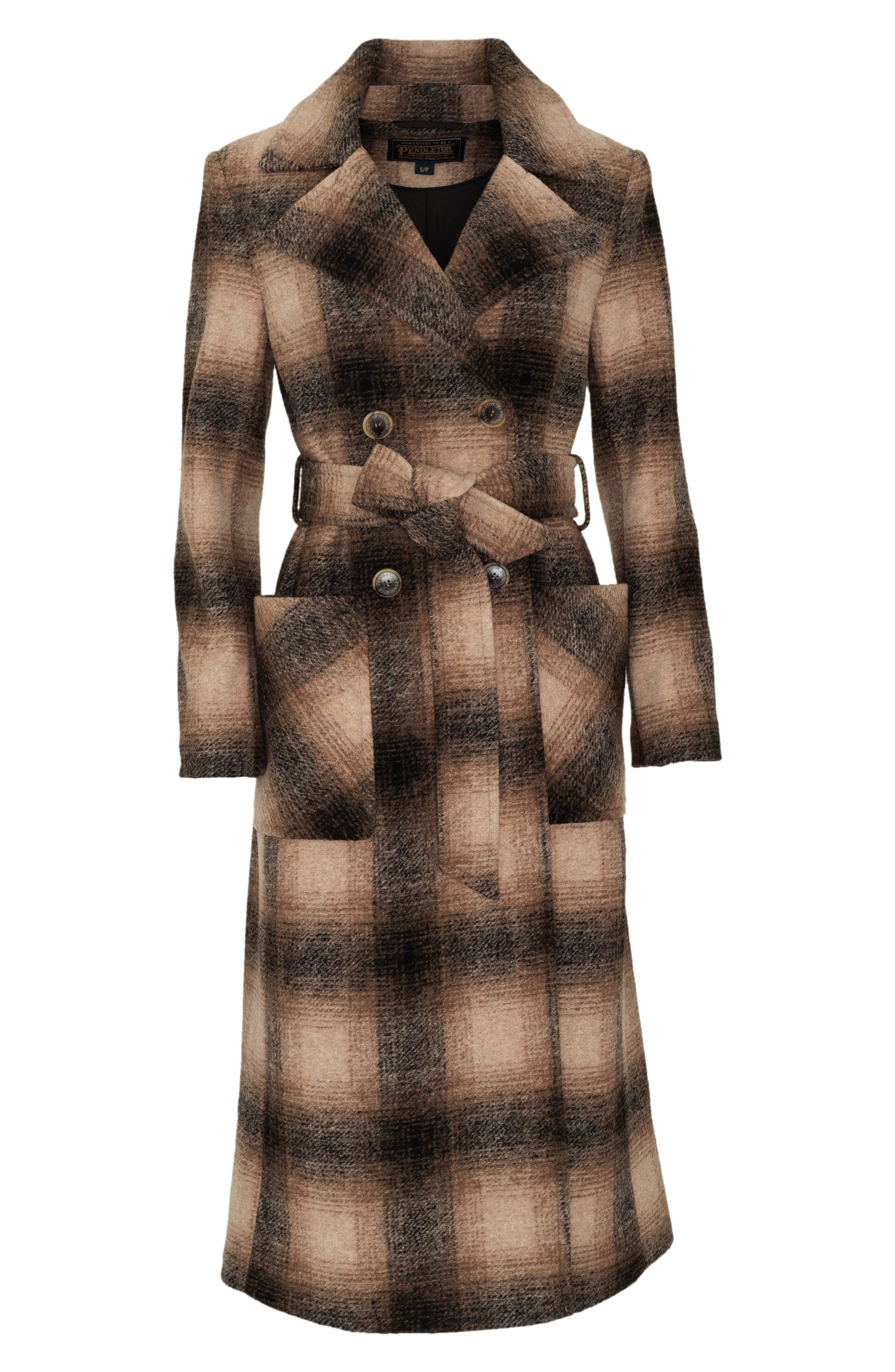 plaid wrap coat