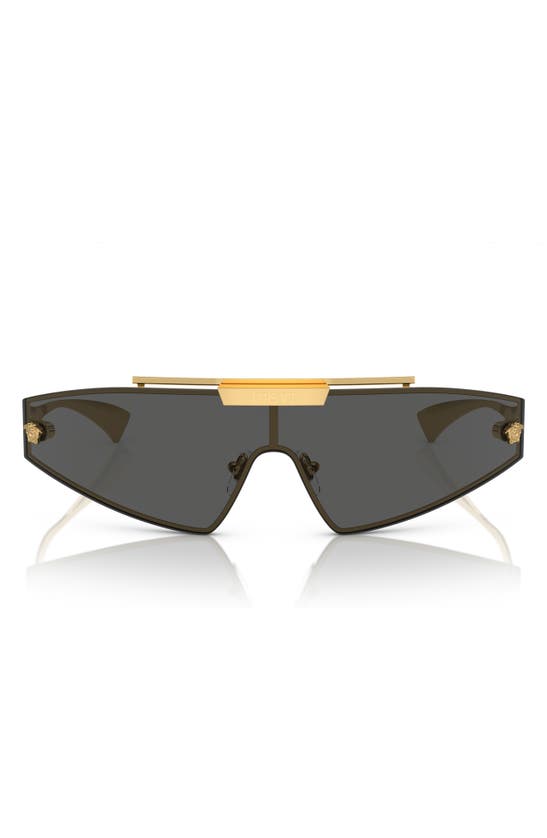Shop Versace Infinite Greca Shield Sunglasses In Gold