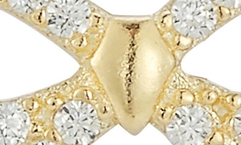 Glaze Jewelry 14k Gold Plate Cz Bow Stud Earrings In Gold