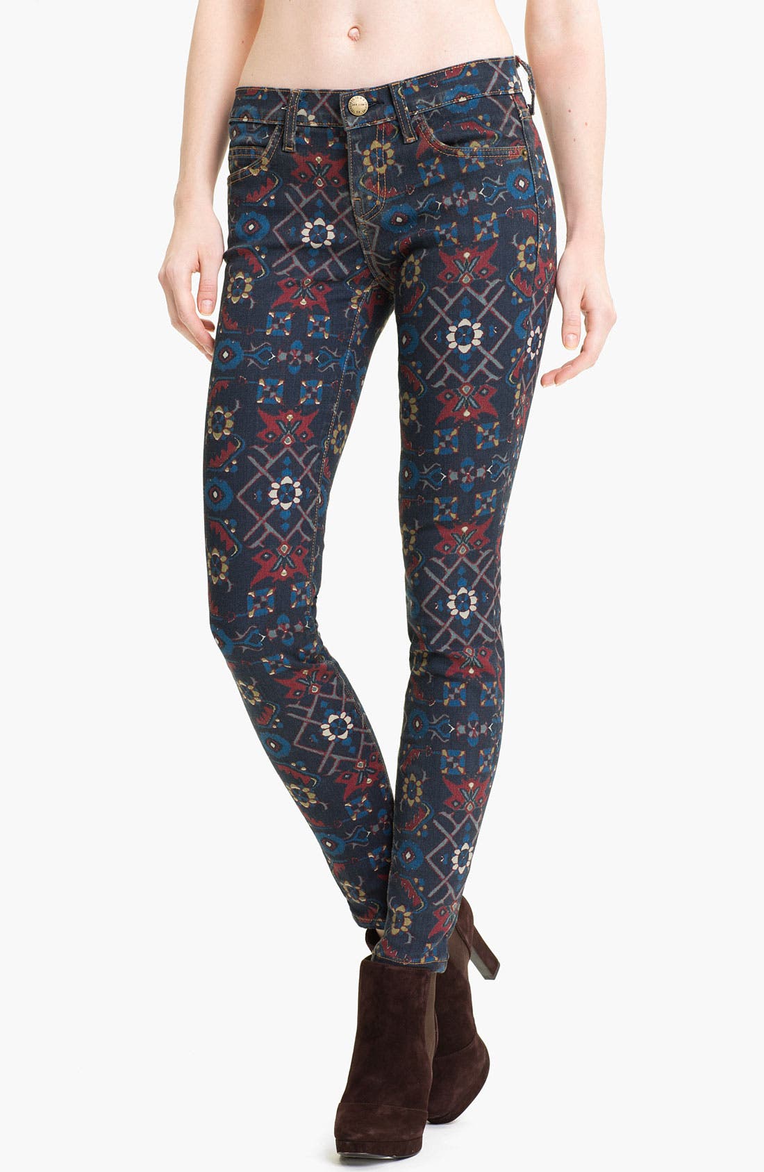 Current/Elliott 'The Ankle' Print Crop Skinny Jeans (Midnight Tapestry) Nordstrom