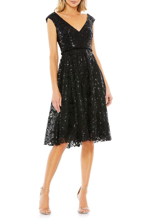 Shop Mac Duggal Sequin Lace Cocktail Dress In Black