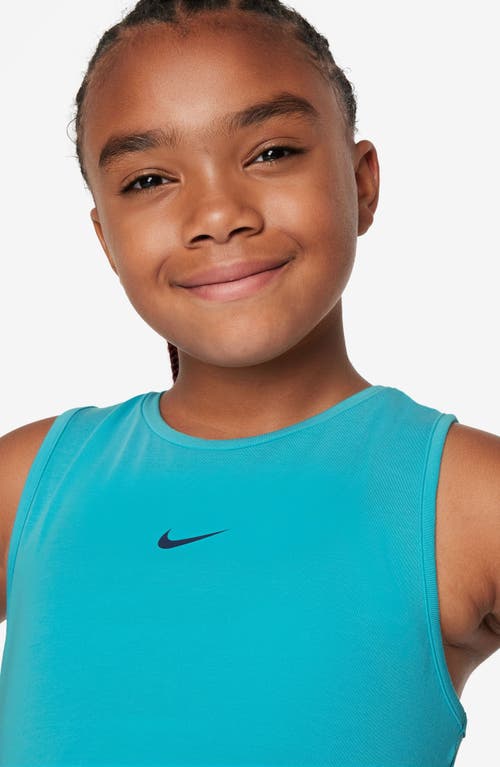 Shop Nike Kids' Dri-fit Pro Tank Top In Dusty Cactus/midnight Navy