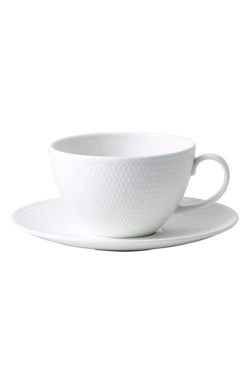 Wedgwood Gio Bone China Teacup & Saucer Set in White at Nordstrom