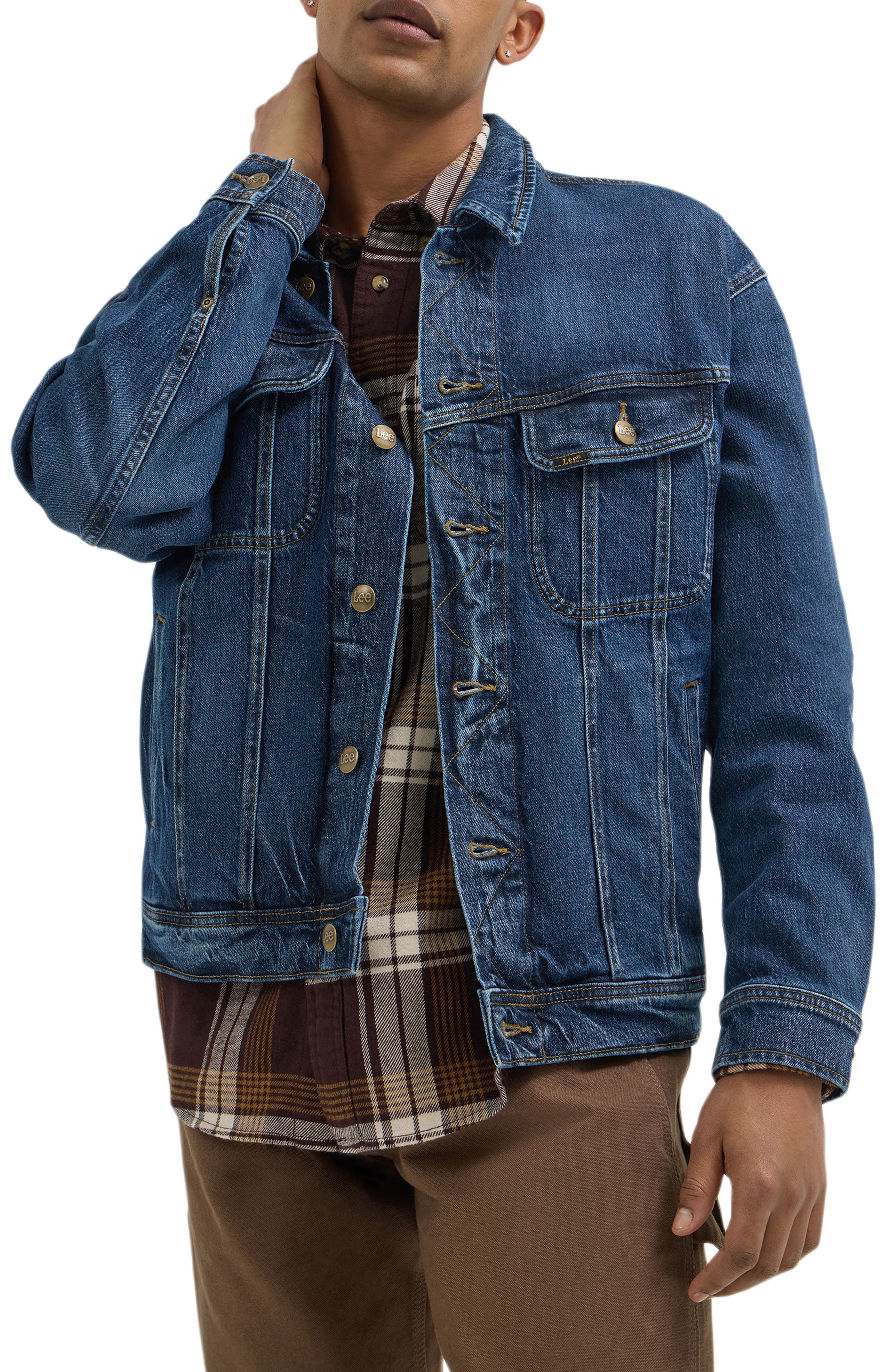 Lee Rider™ Relaxed Fit Denim Trucker Jacket in Orchid Blue 