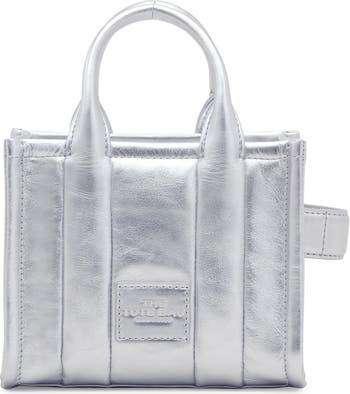 Marc Jacobs The Micro Leather Tote Bag Cotton/Silver