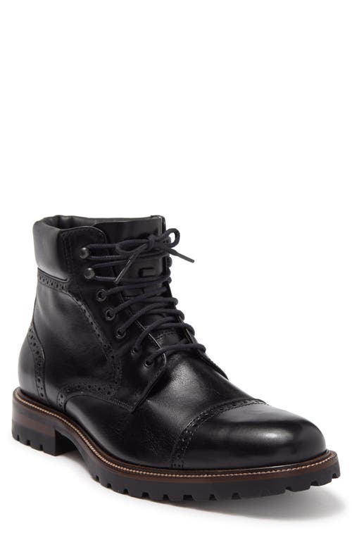JOHNSTON AND MURPHY Stratford Cap Toe Leather Boot in Black