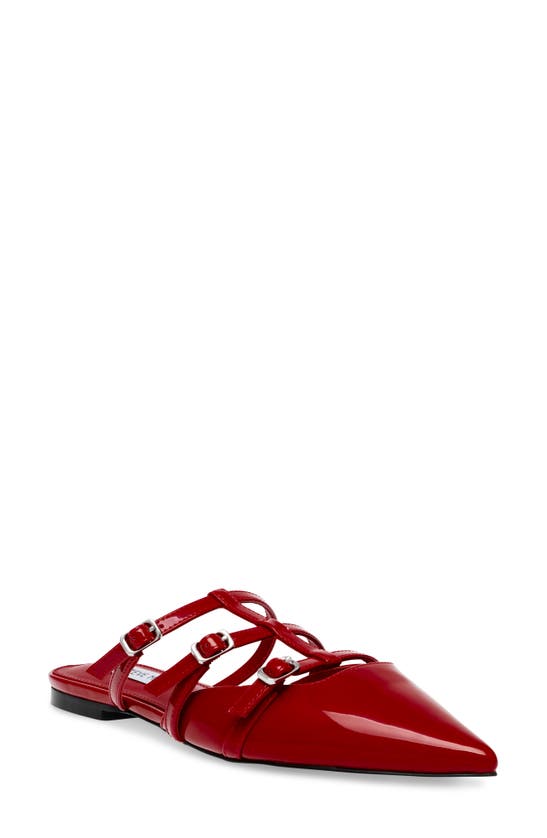 Shop Steve Madden Shatter Pointed Toe Mule In Red Patent