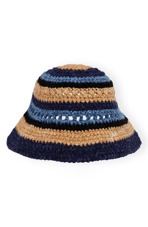 Ganni Crochet Mix Bucket Hat In Multi