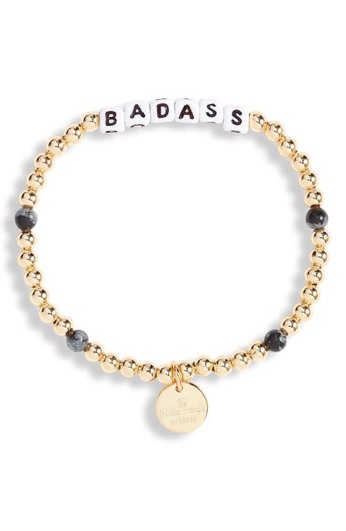 Little Words Project Badass Beaded Stretch Bracelet in Gold