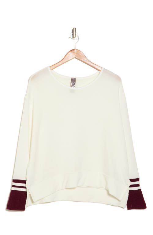 Shop Go Couture Spring Varsity Sweater In Ivory