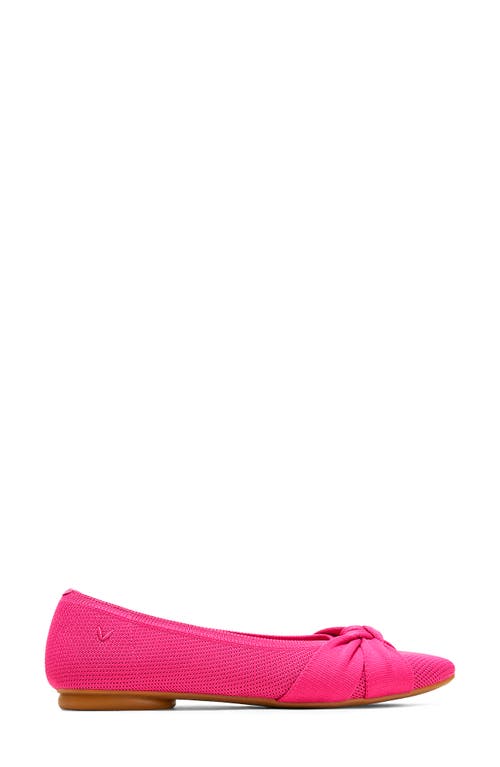 Shop Vivaia Knotted Water Resistant Almond Toe Flat In Pitaya