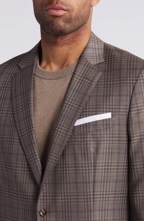 Shop Hugo Boss Boss Hutson Plaid Virgin Wool Sport Coat In Light Beige