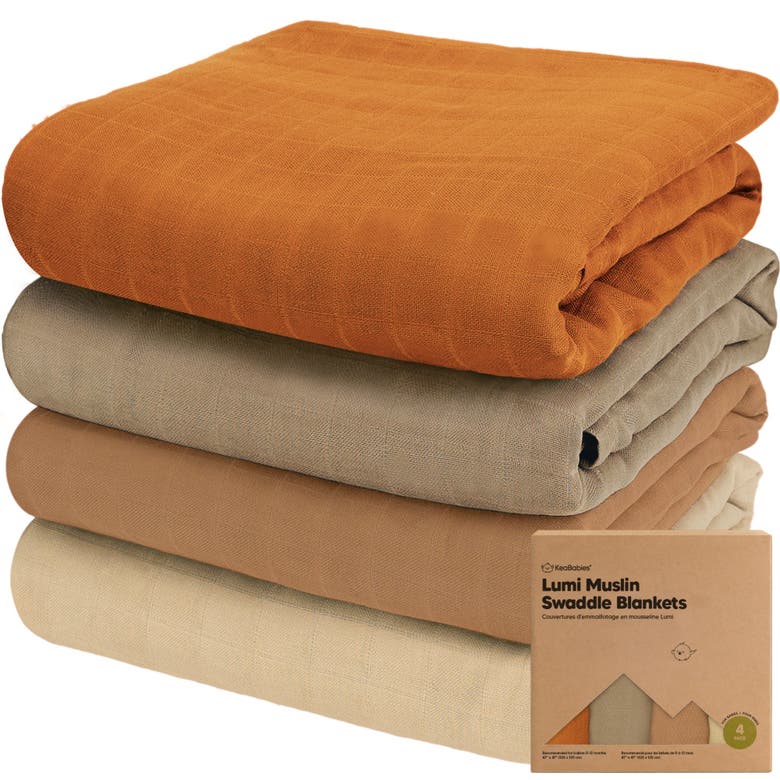 Shop Keababies Lumi Muslin Swaddle Blankets In Spice