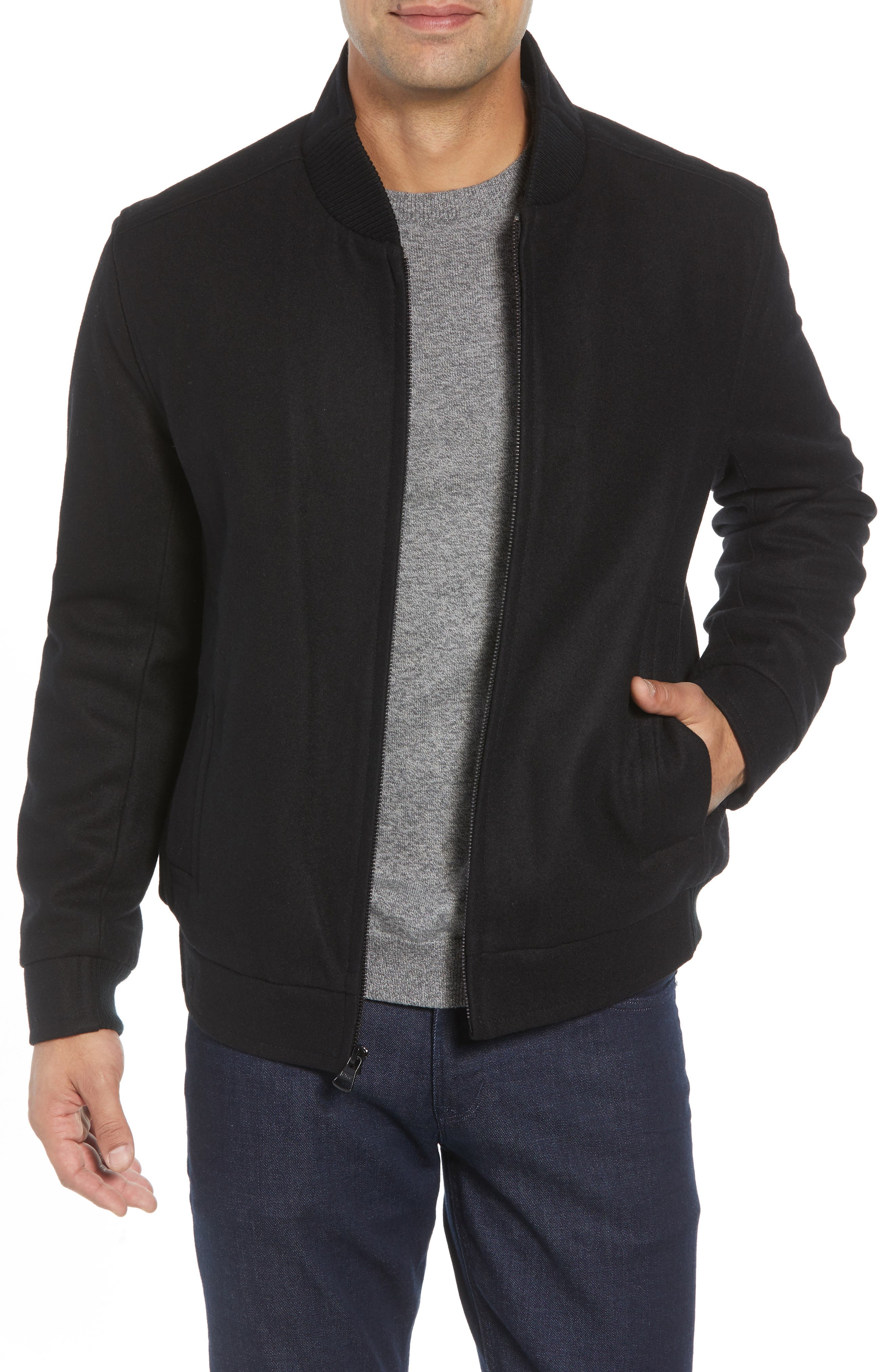 wool blend bomber jacket