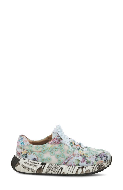 L'artiste By Spring Step Daisymae Embroidered Sneaker In Blue Multi