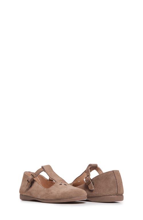 CHILDRENCHIC Water Repellent Spectator T-Band Flat in Taupe