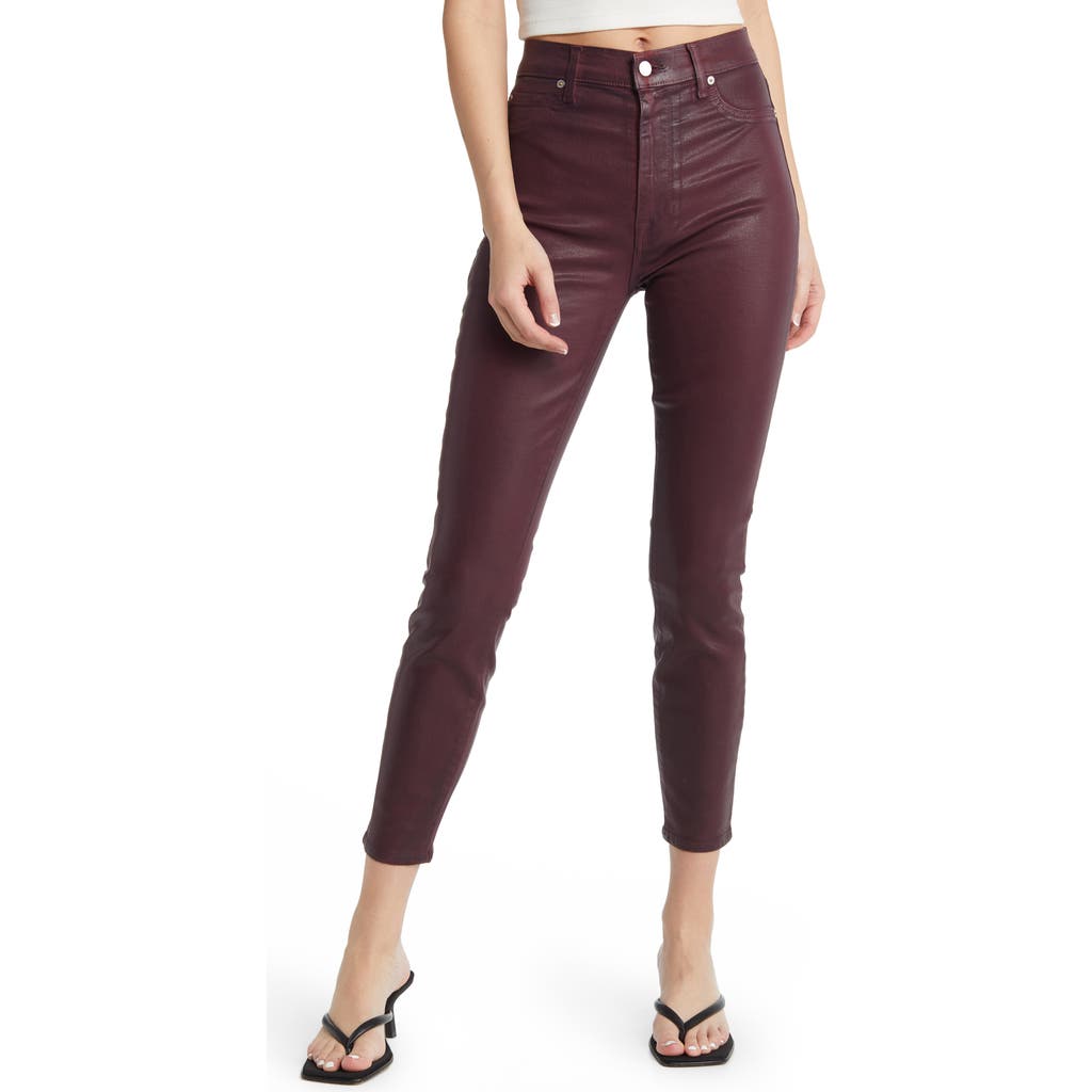7 FOR ALL MANKIND 7 FOR ALL MANKIND COATED HIGH WAIST ANKLE SKINNY JEANS