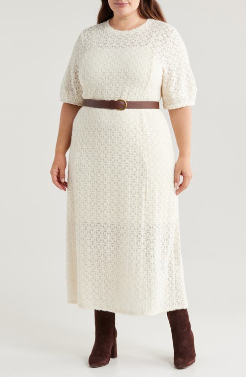 Shop Treasure & Bond Brushed Lace Dress In Ivory Dove