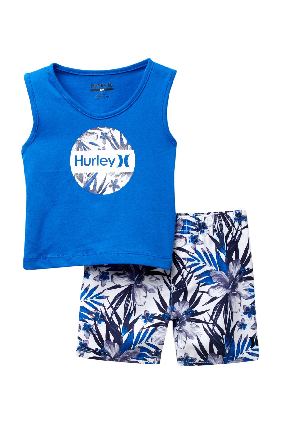 Hurley Garden Tank & Swim Shorts Set In White