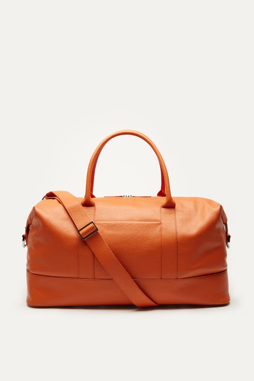 Want Les Essentiels De La Vie Want Les Essentiels Kelowna Pebble-grained Leather Weekender Bag In Orange