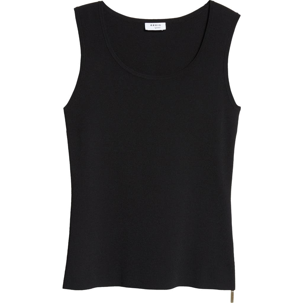Akris Punto Scoop Neck Crepe Tank In Black