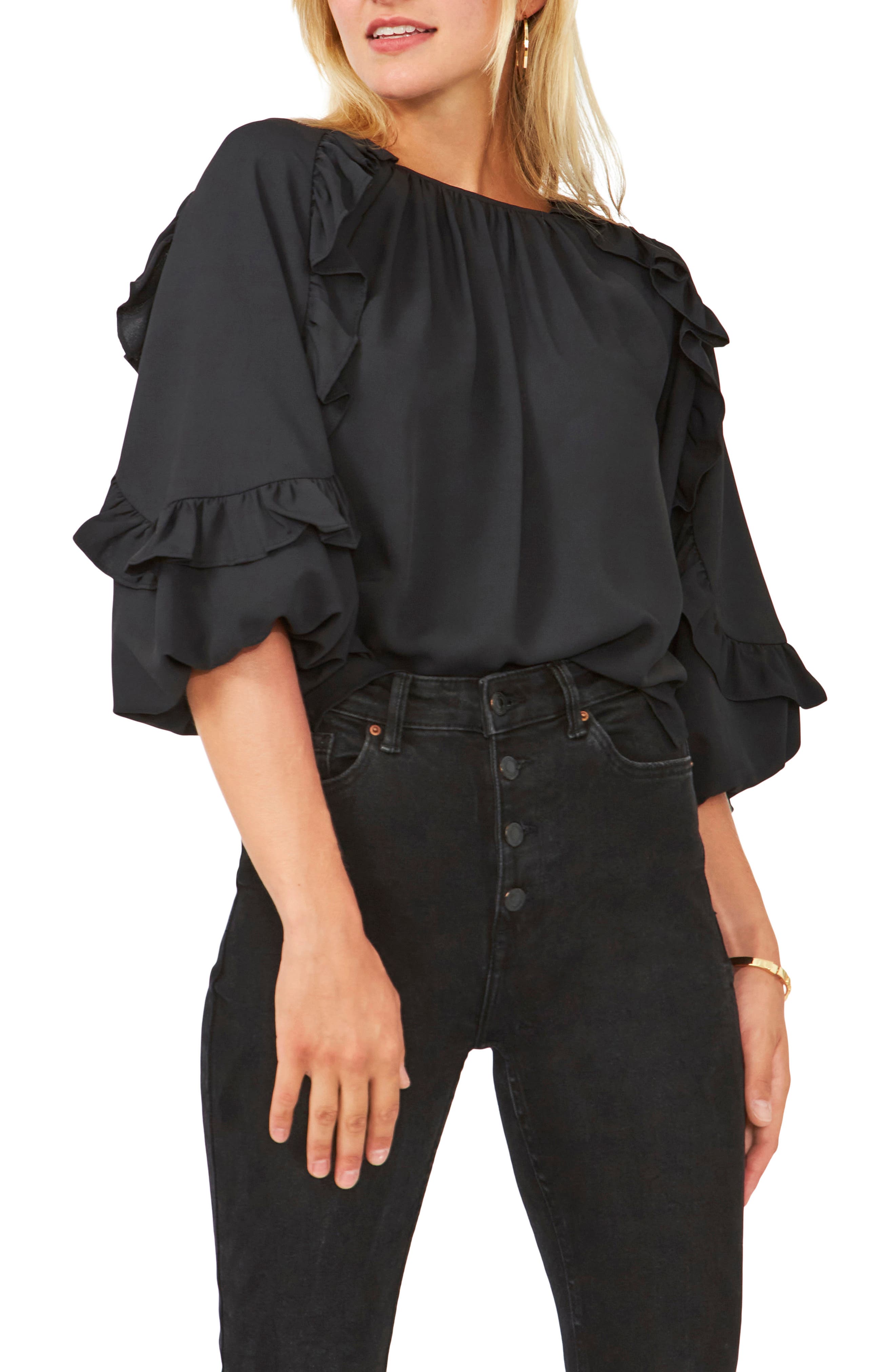 vince camuto ruffle sleeve blouse
