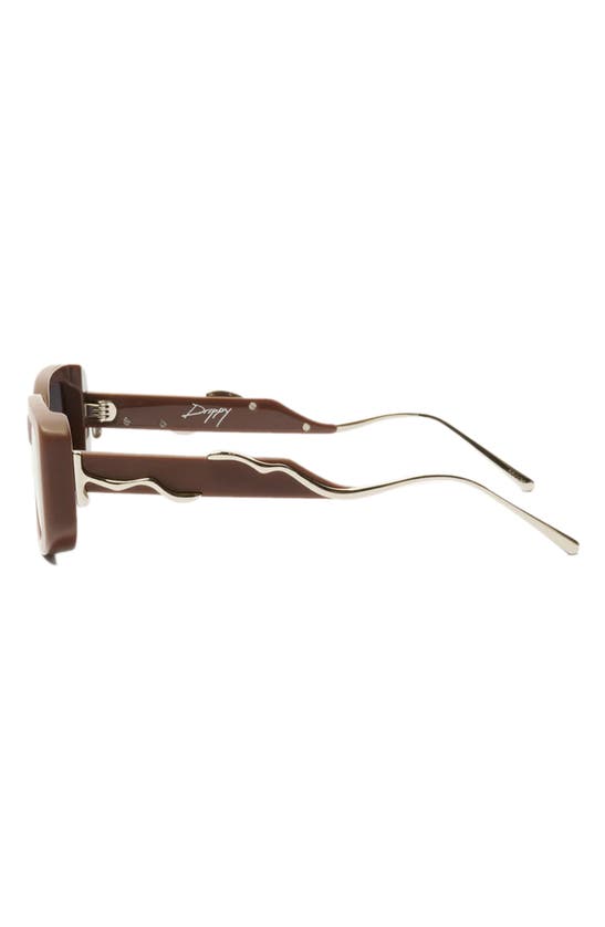 Shop Dezi Drippy 53mm Square Sunglasses In Matte Chocolate/ Silver