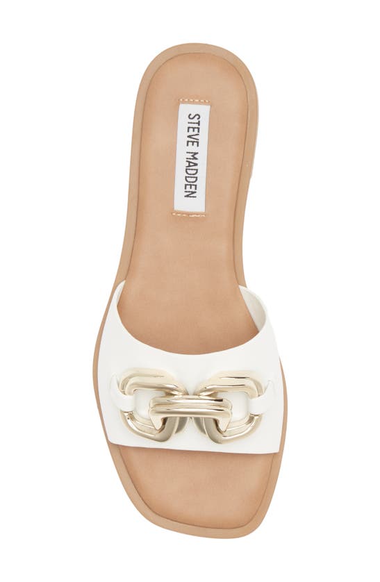 Steve Madden Gene Slide Sandal In White Leather ModeSens