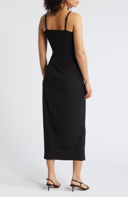 Shop Sam Edelman Jersey Faux Wrap Midi Dress In Black