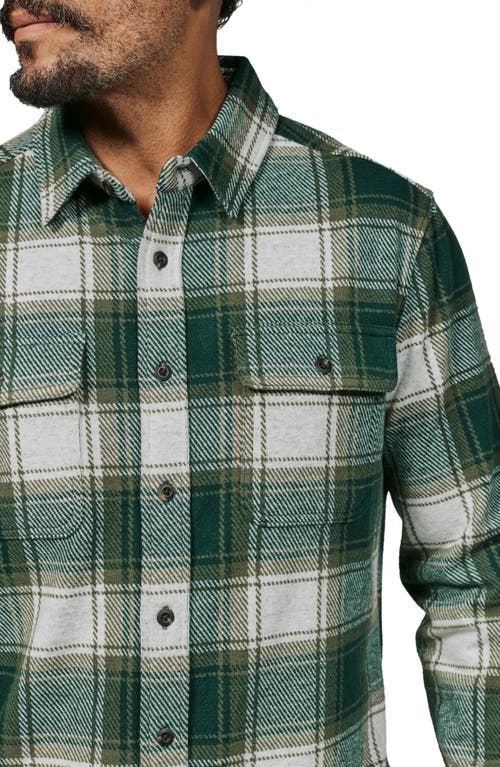 7 Diamonds Generation Plaid Knit Flannel Button-up Overshirt In Dark Teal