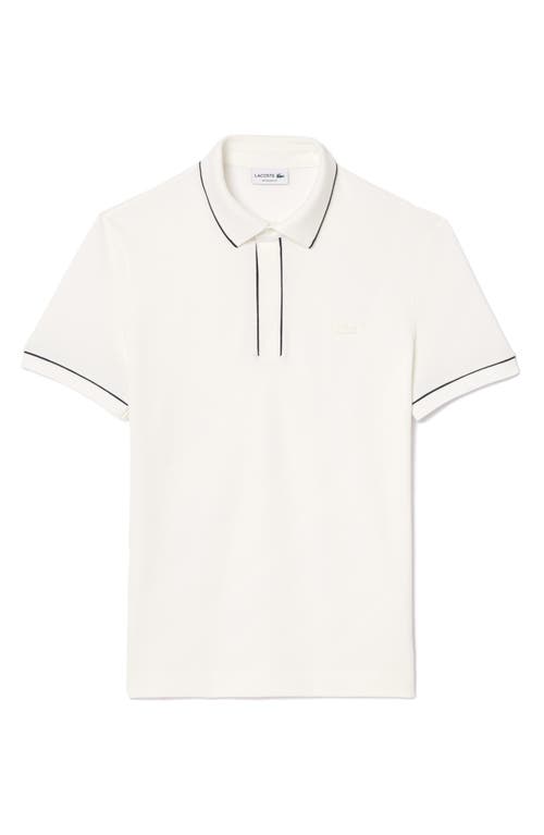 Shop Lacoste Regular Fit Tipped Piqué Polo In Flour