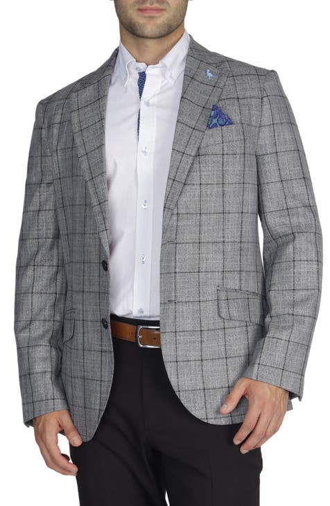 Signature Grey Melange Windowpane Sportcoat (Short, Regular & Long)