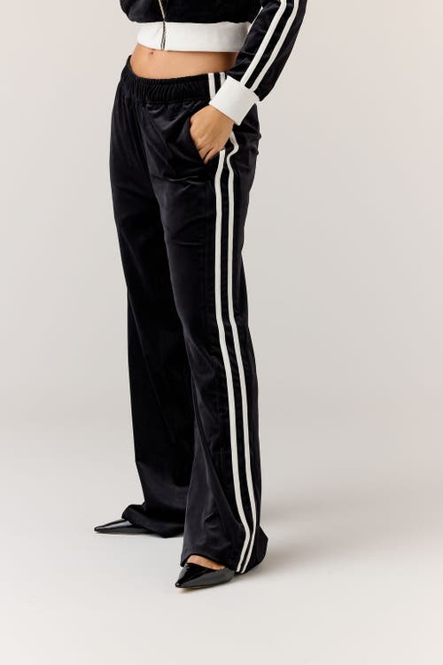 Goldie Byrd Velour Track Pants In Black