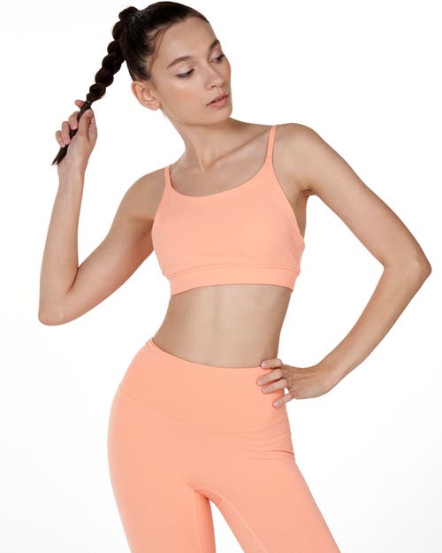 Shop Rebody Active Cammie Cloudlux Bra In Orange Canteloupe