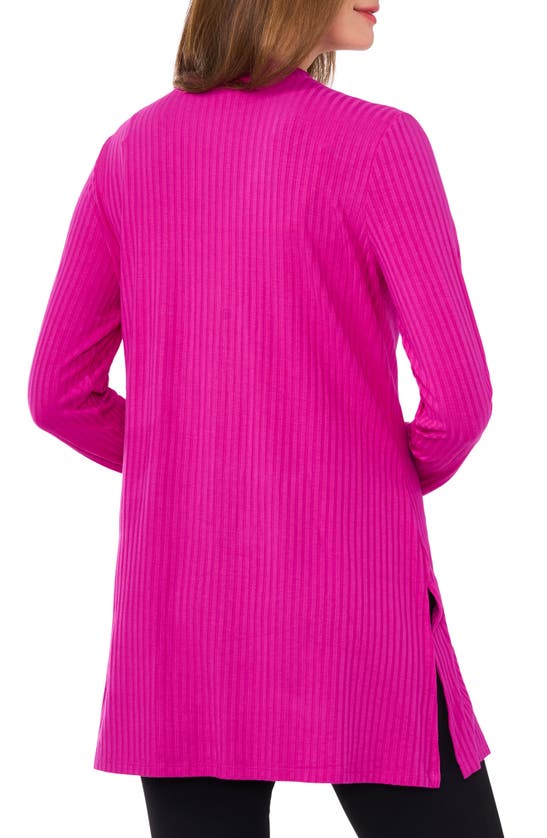 Shop Chaus Open Front Rib Cardigan In Hot Pink