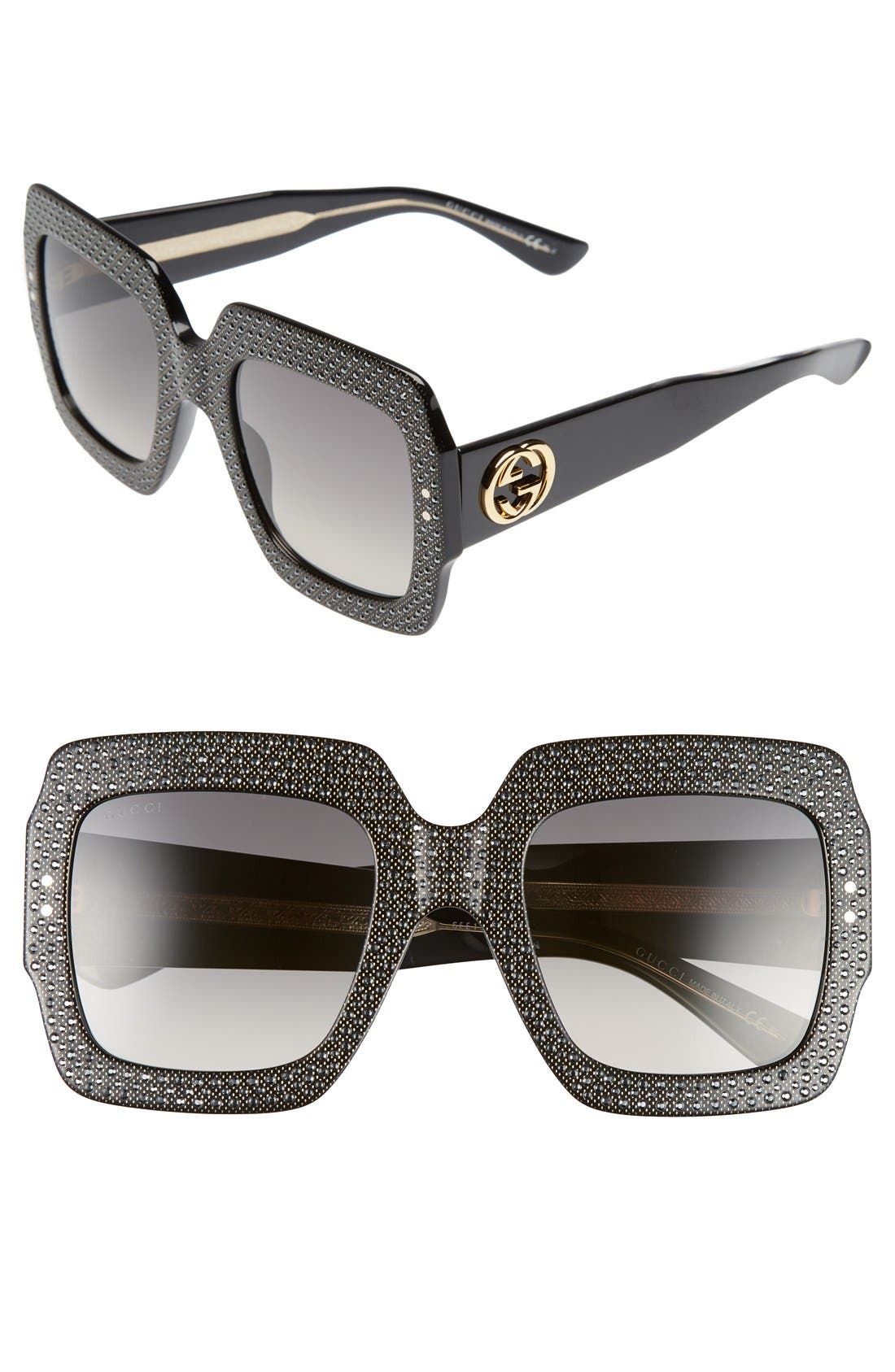 gucci 54mm square sunglasses glitter