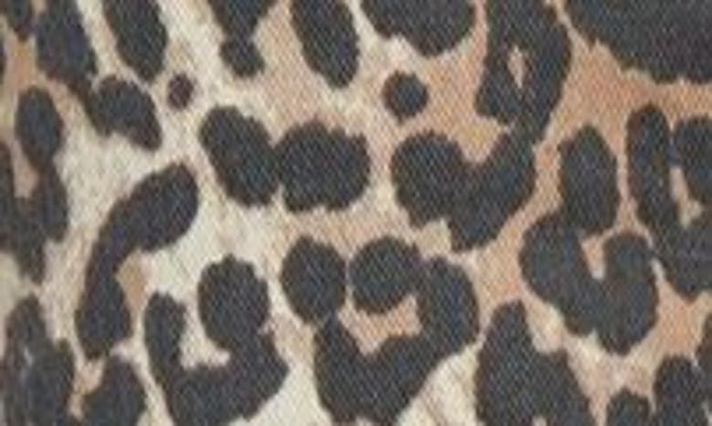 Shop Ganni Betzy Leopard Stretch Organic Cotton Crop Jeans