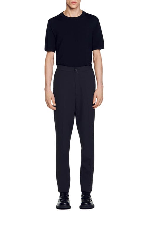 Sandro Jersey Trousers In Dark Grey
