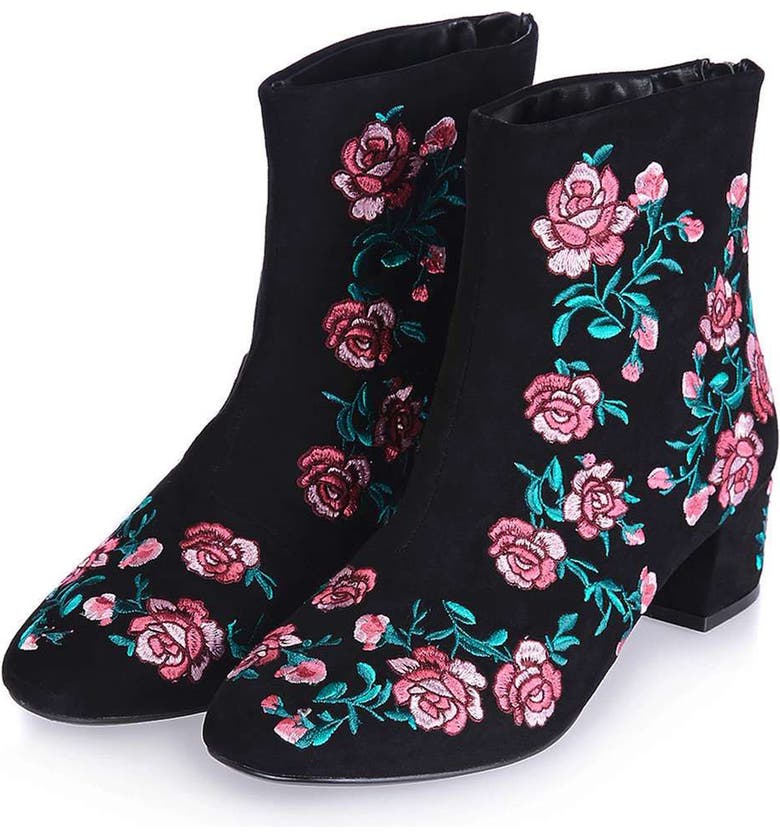 Topshop Blossom Embroidered Bootie (Women) | Nordstrom