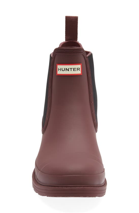 Hunter Commando Waterproof Chelsea Boot In Ruskea Brown