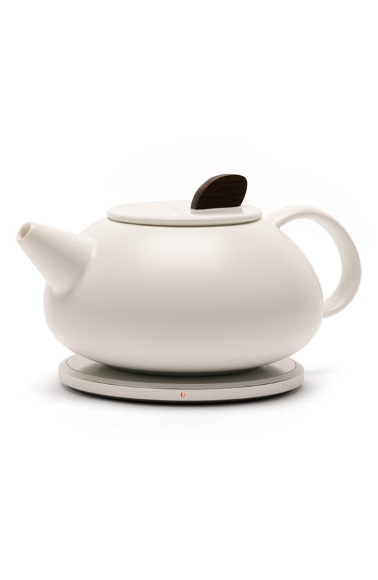 Ohom Leiph Ceramic Self-heating Teapot Set In Jasmine White