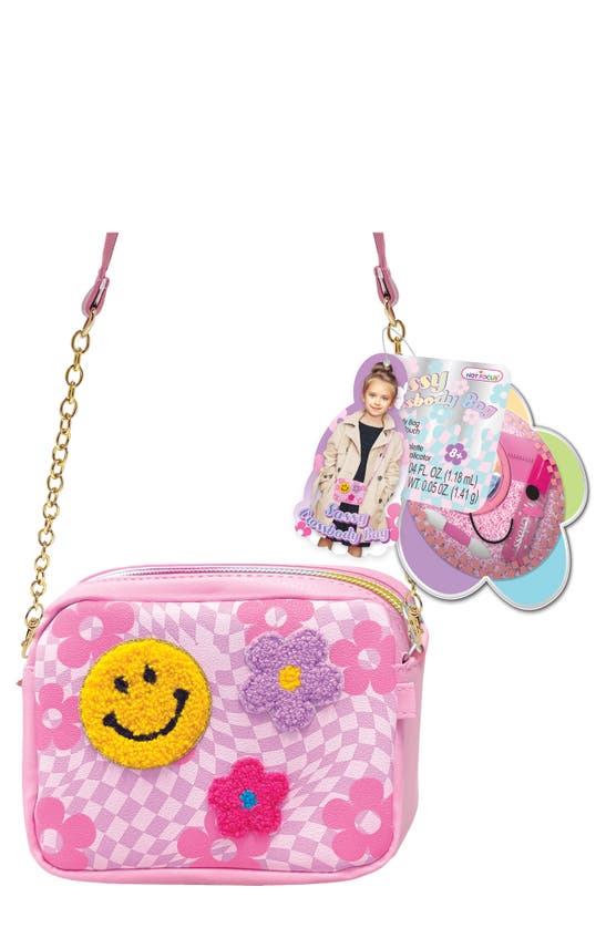 Shop Hot Focus Kids' Sassy Crossbody Bag & Cosmetic Set In Pink Multi