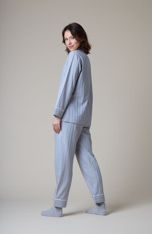 Shop Kip. Kip Premium Cotton Pajama Set In Dove Grey