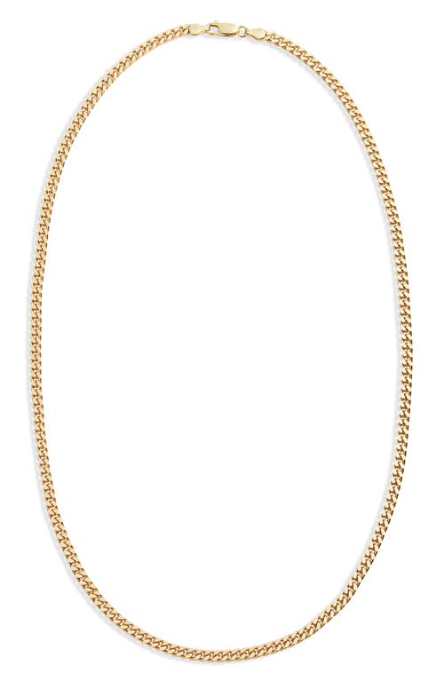 Men's Flat Cuban Chain Necklace in Gold