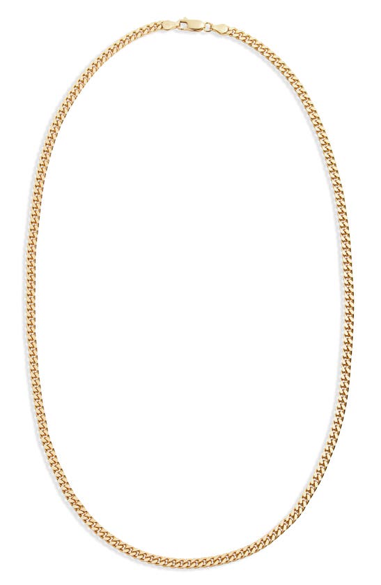 Argento Vivo Sterling Silver Flat Cuban Chain Necklace In Gold